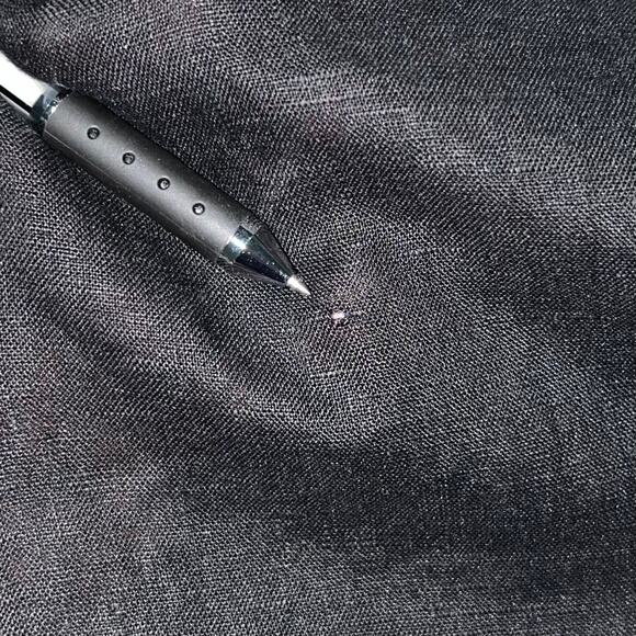 Flax Lagenlook Short Sleeve Split Neck 100% Linen Top Black Size Medium - Picture 5 of 5